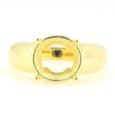 Men's Ring Settings Ring Mounting 14K Yellow Gold Semi Mount Ring Setting Round RD 11x11mm - Syzjewelry